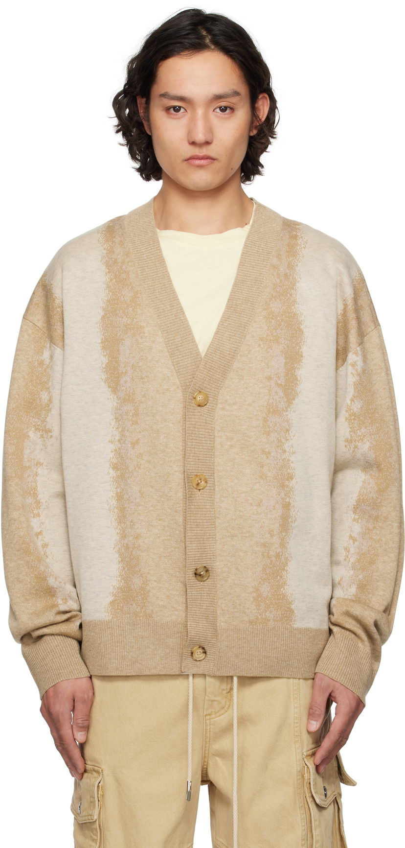 Džemper Feng Chen Wang Feng Chen Wang Gradient Jacquard Cardigan Bež | FUS19KT08K