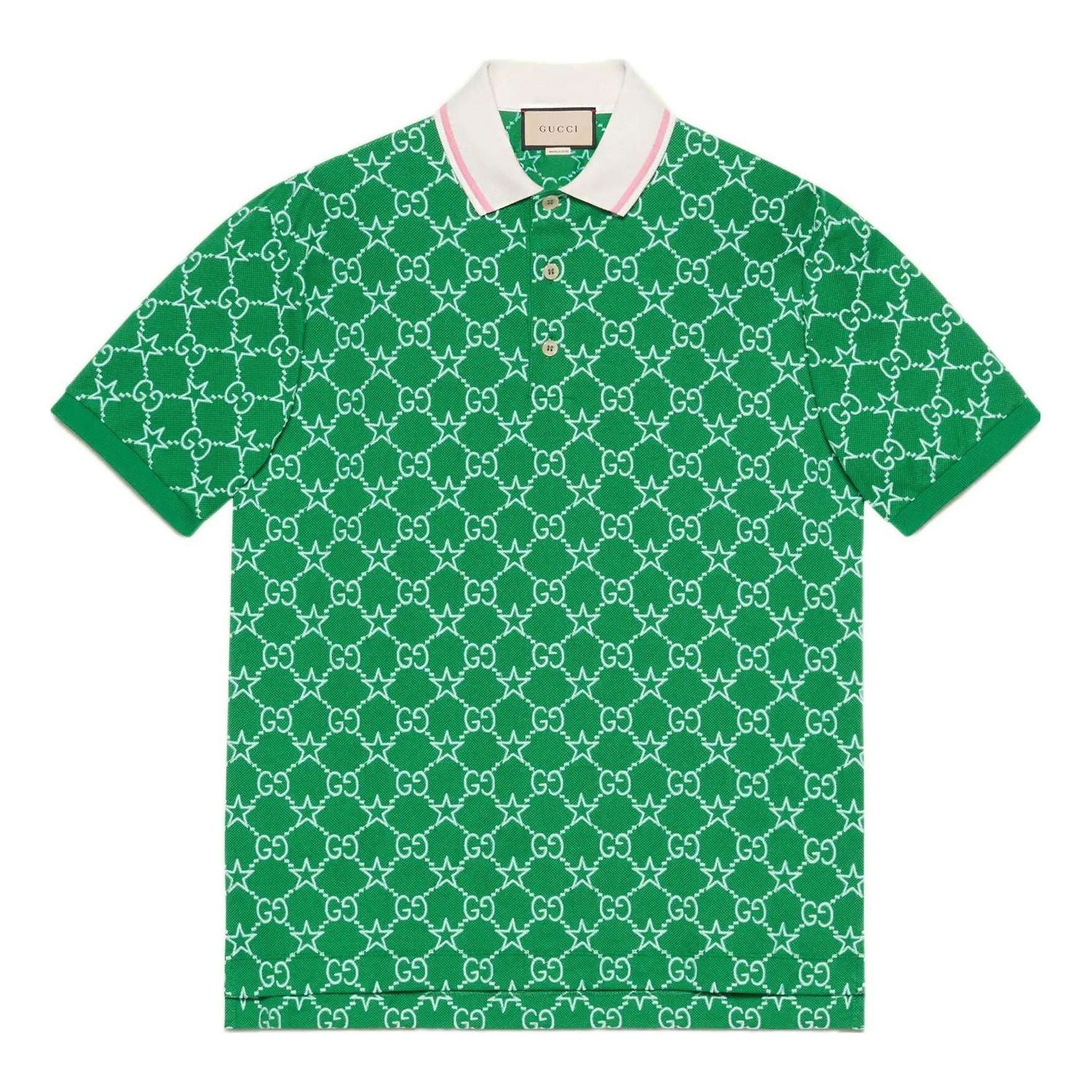 Polo majica Gucci Stretch Cotton Polo With All-Over Logo Print Zelena | 696071-XJEE9-3129, 0
