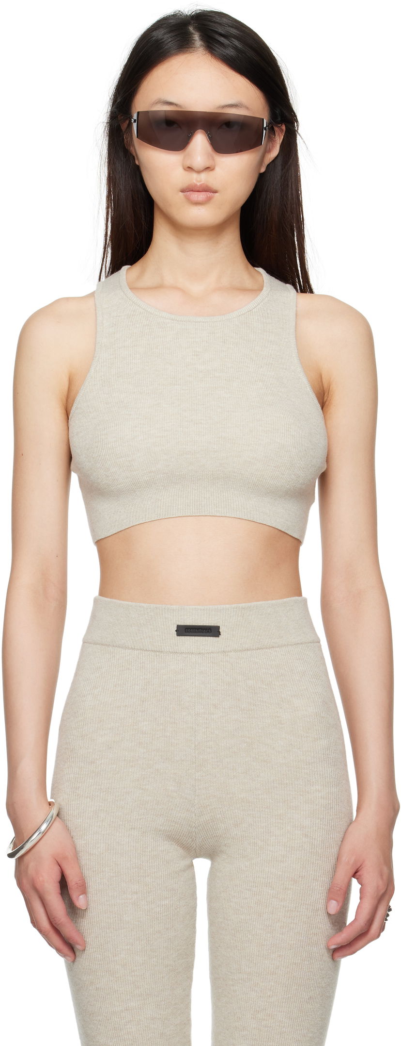 Majica bez rukava Fear of God Fear of God ESSENTIALS Soft Rib Sport Tank Top Bež | 192SP257691FW