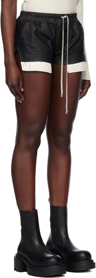 Kratke hlače Rick Owens Rick Owens Hollywood Fog Boxer Leather Shorts Crna | RP01E7316 LBA, 1