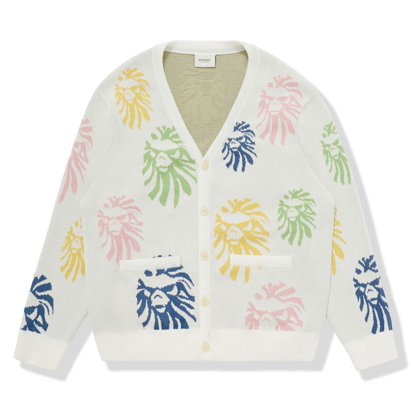 Džemper BAPE BAPE BLACK Ape Head Cardigan White Višebojno | 1I20-120-001 WH