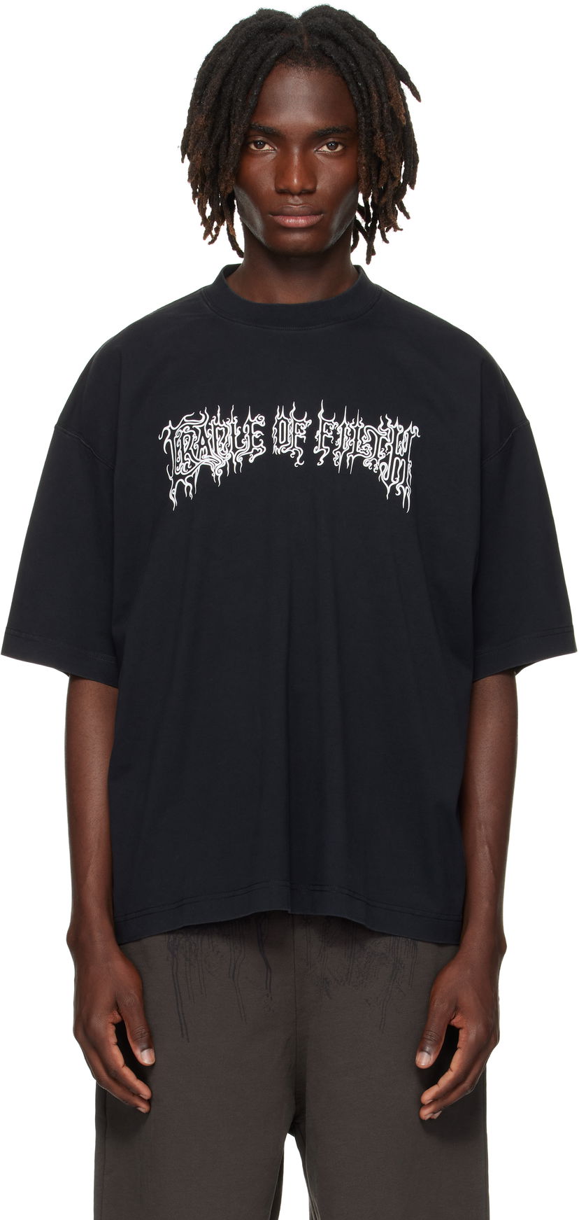 Majica kratkih rukava VETEMENTS Vetements Cradle of Filth Logo Regular Fit T-Shirt Crna | UCF76TR100B