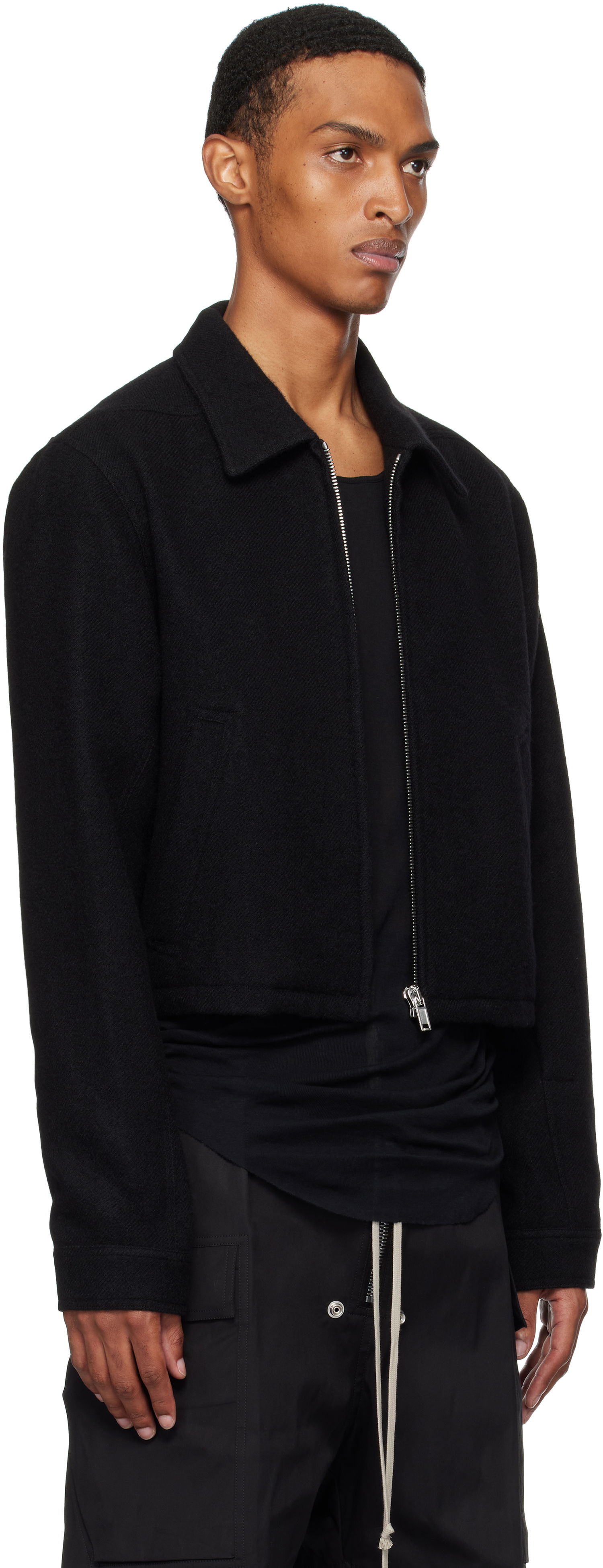 Jakna Rick Owens Rick Owens Concordians Alice Brad Cropped Jacket Crna | RU02E1720 WBD, 1