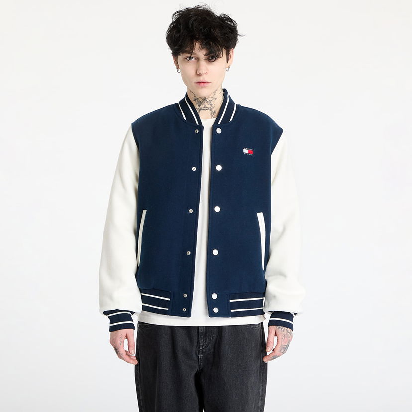 Bomber jakna Tommy Hilfiger Tommy Jeans Wool Blend Varsity Jacket Tamnoplava | DM0DM20216 C1G