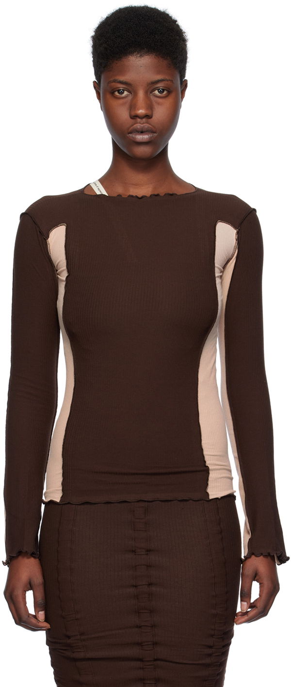Majica kratkih rukava Baserange Exclusive Omato Long Sleeve T-Shirt Smeđa | TTML-RB-EXSP24