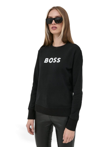 Dukserice BOSS Cotton Crewneck Crna | 50468357