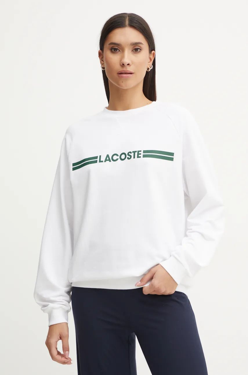 Dukserice Lacoste White Graphic Sweatshirt Bijela | SF1472, 0