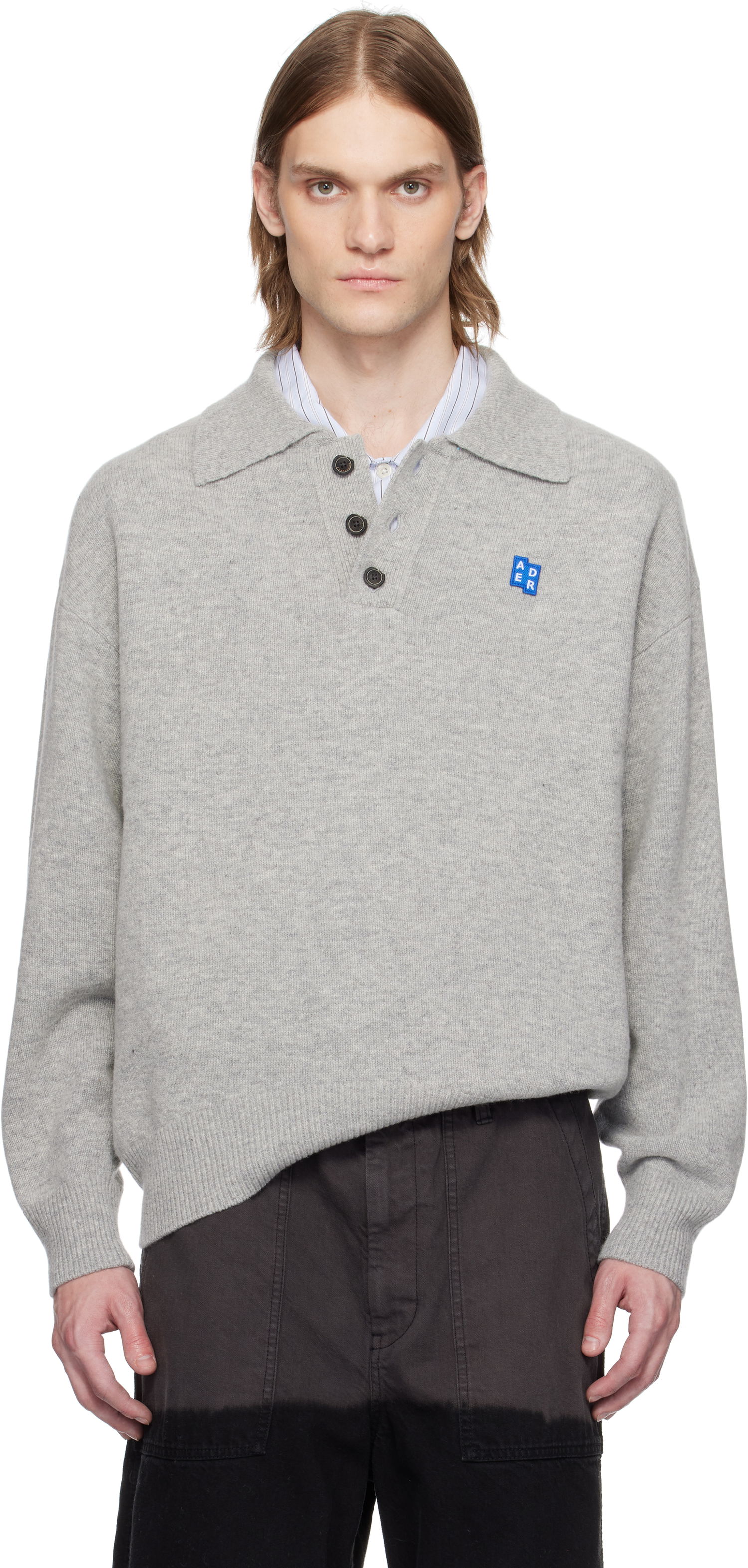 Džemper ADER ERROR ADER error Knit TRS Tag Polo Siva | BO42FYKT0102GR, 0