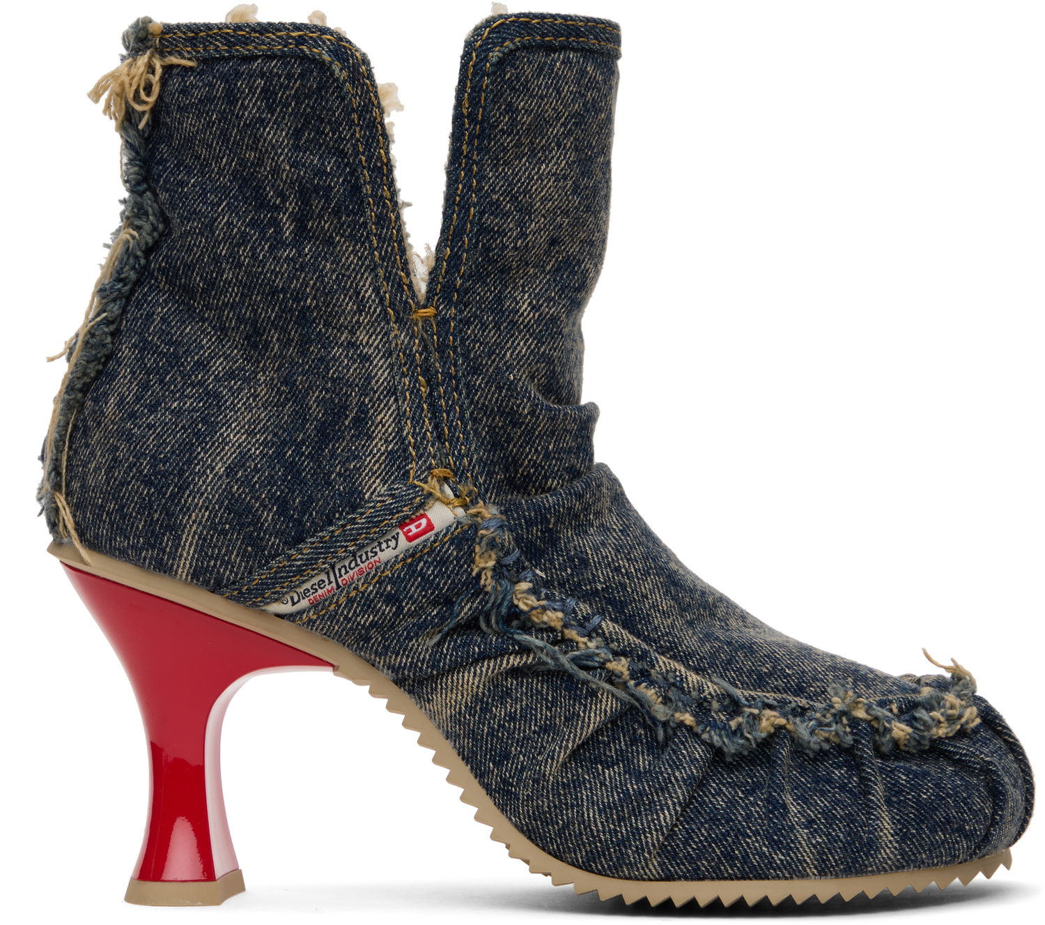 Tenisice i cipele Diesel D-Woodstock Ab Distressed Denim Flared Heel Ankle Boots Višebojno | Y03696 P1848, 0