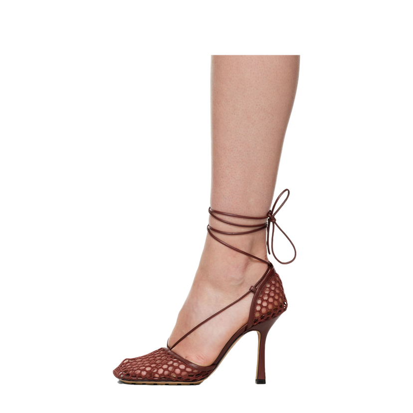 Tenisice i cipele Bottega Veneta Stretch Web Heels "Burgundy" Tamnocrvena | 651388 VBSD3