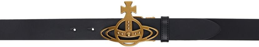 Pojasevi Vivienne Westwood Black Line Orb Buckle Belt Crna | 82010072U-L008N-