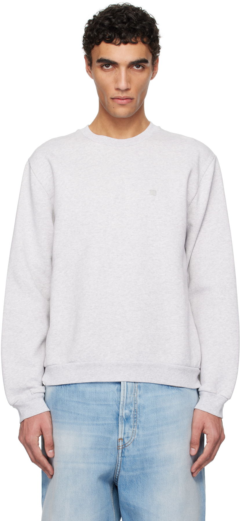 Džemper Acne Studios Acne Studios Crew Neck Fleece Sweatshirt Siva | CI0186-