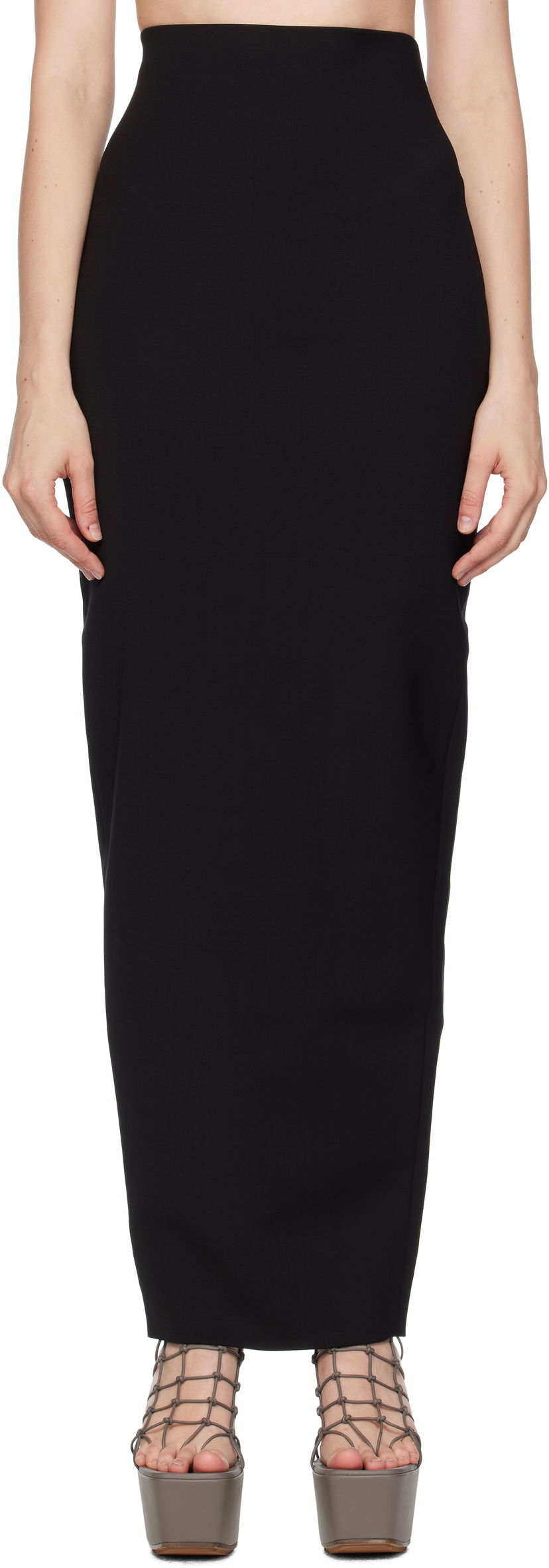 Suknja Rick Owens Rick Owens Concordians Dirt Pillar Maxi Skirt Crna | RP02E4344 WST