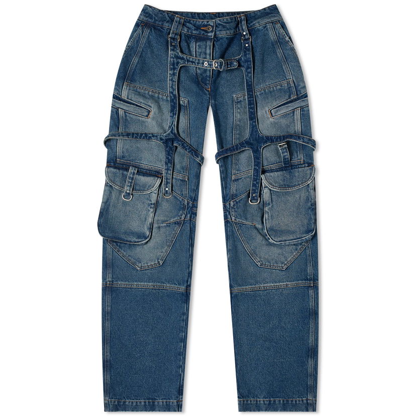 Hlače Off-White Cargo Oversized Denim Pants Plava | OWYB018C99DEN0014500