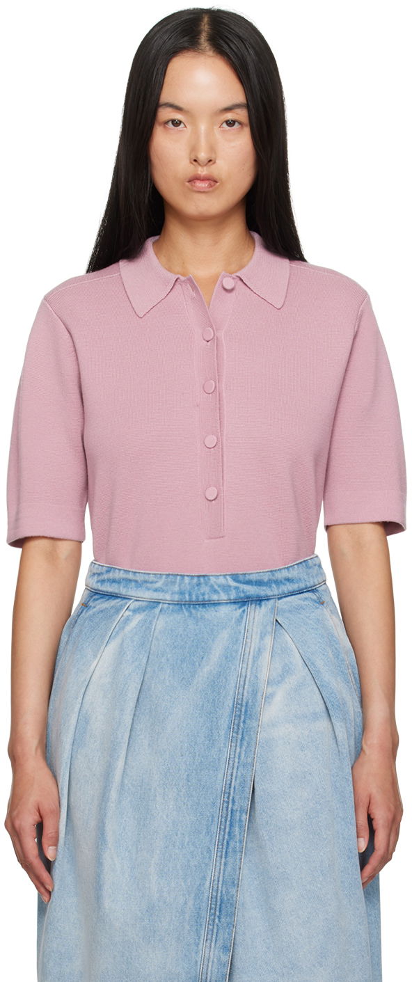 Polo majica Dries Van Noten Merino Wool Polo Ružičasta | 242-011207-9700