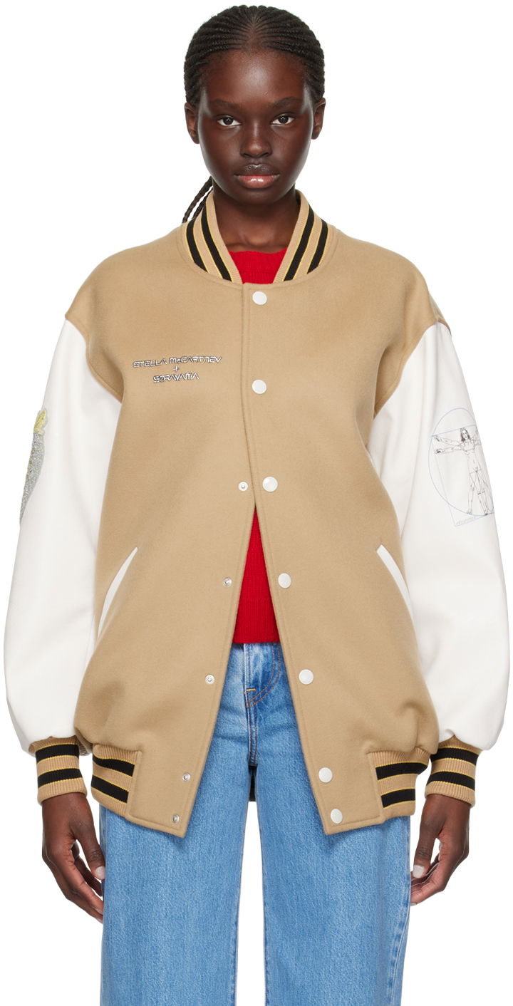 Bomber jakna Stella McCartney Stella McCartney Vitruvian Bomber Jacket Bež | 680050SPB05