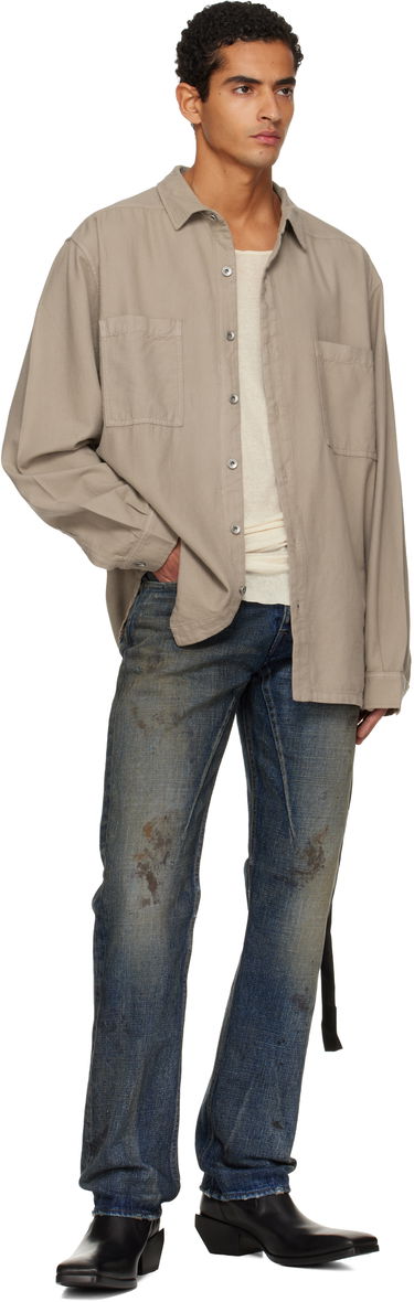 Košulja Rick Owens DRKSHDW Concordians Jumbo Button-Up Shirt Bež | DU02E7299 CFL, 3
