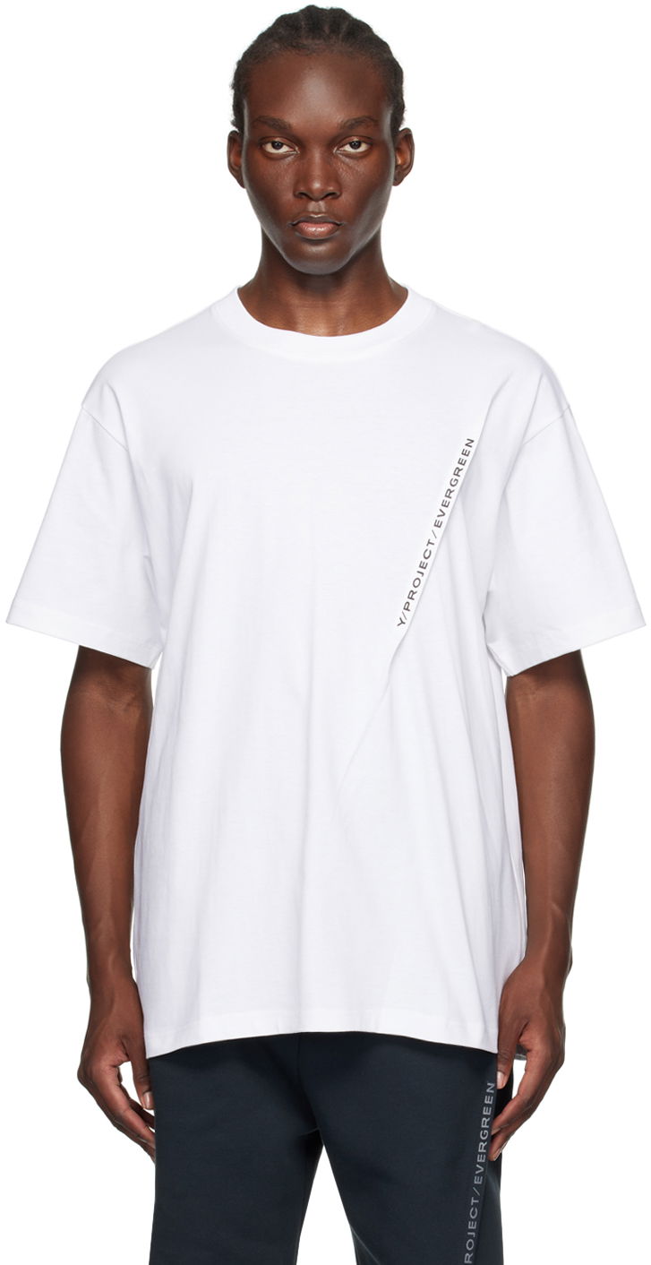 Majica kratkih rukava Y/PROJECT Pinched Logo T-Shirt Bijela | 204TS001
