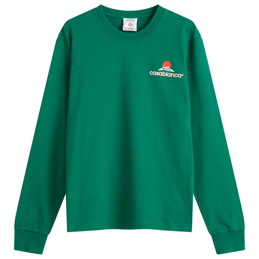Majica kratkih rukava Casablanca Casablanca Montagne Printed Long Sleeve T-Shirt, Size Large Zelena | MPF25-JTP-151-02