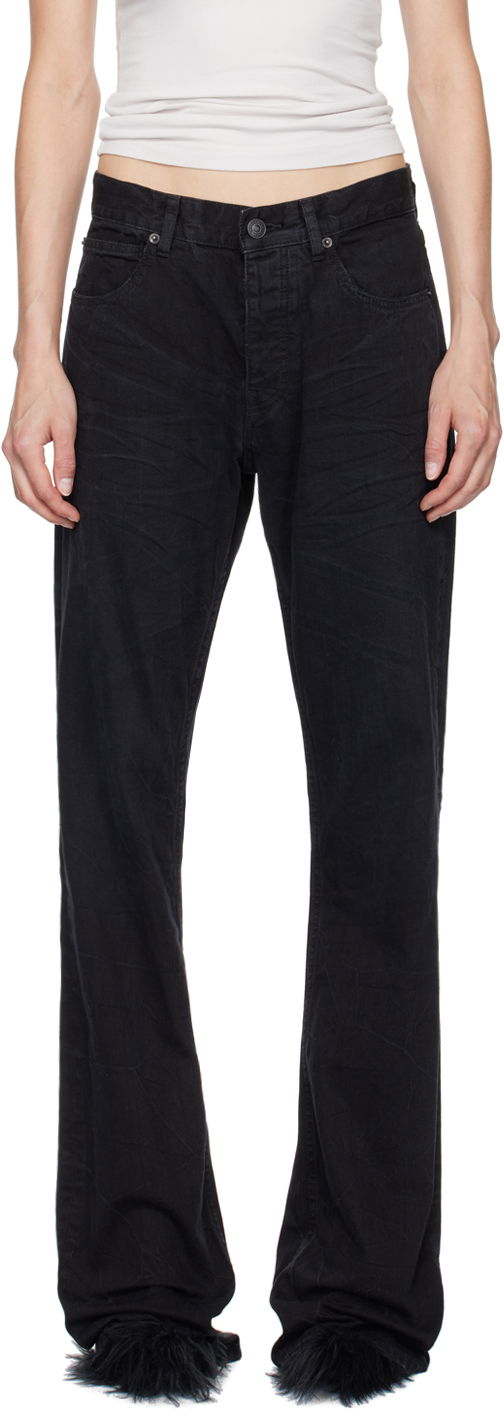 Jeans Balenciaga Low Waist Straight Jeans Crna | 794047 TQW54