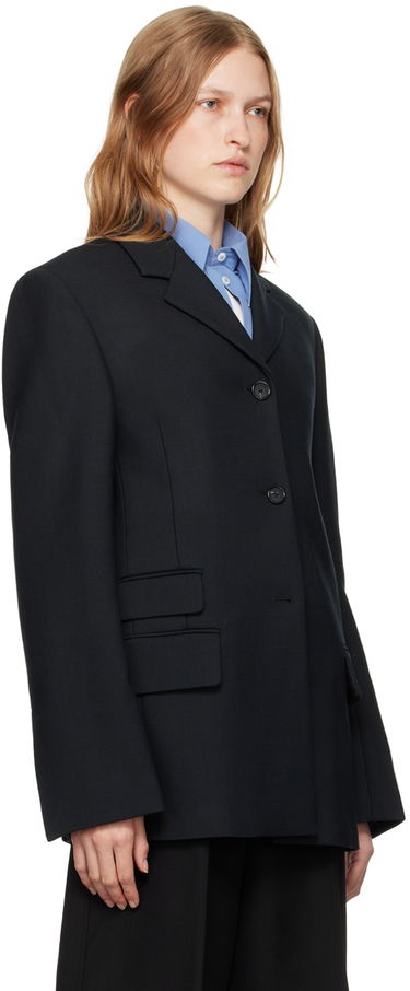 Jakna TOTEME TOTEME Straight Single-Breasted Blazer Crna | 244-WRZ0045-FB0061, 3