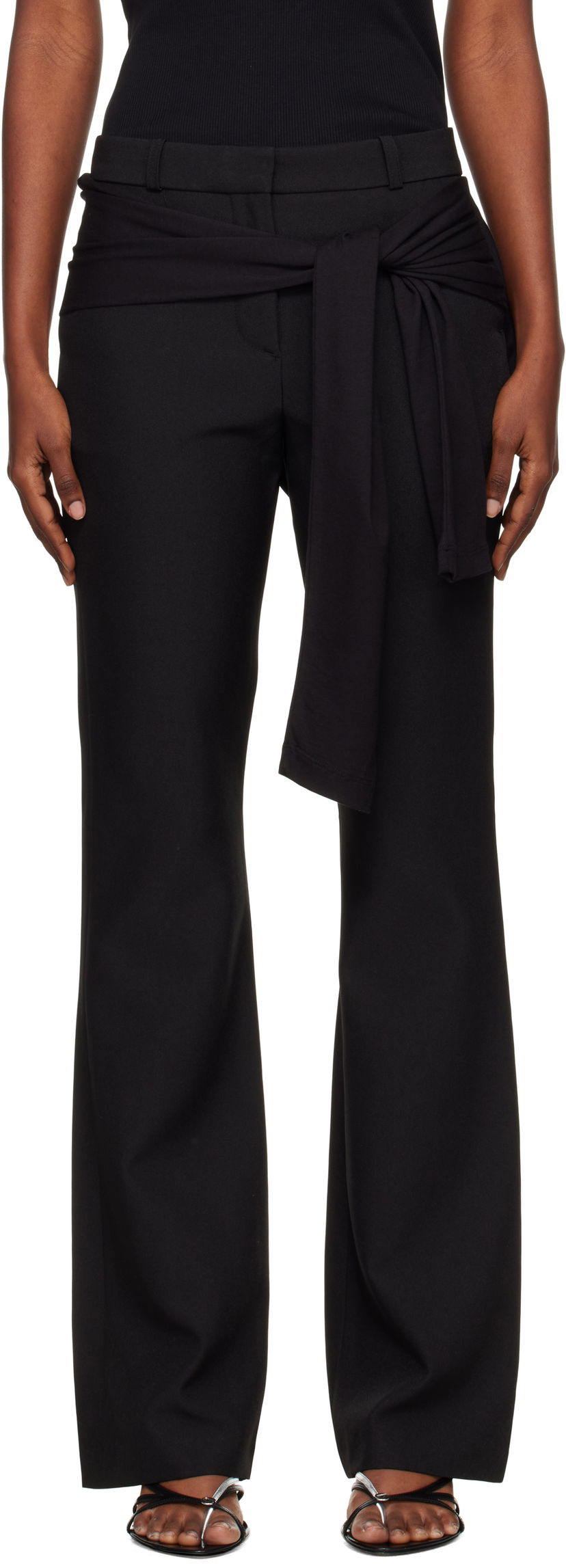 Hlače Coperni Coperni Jersey Wrap Trousers Crna | COPP140F3004