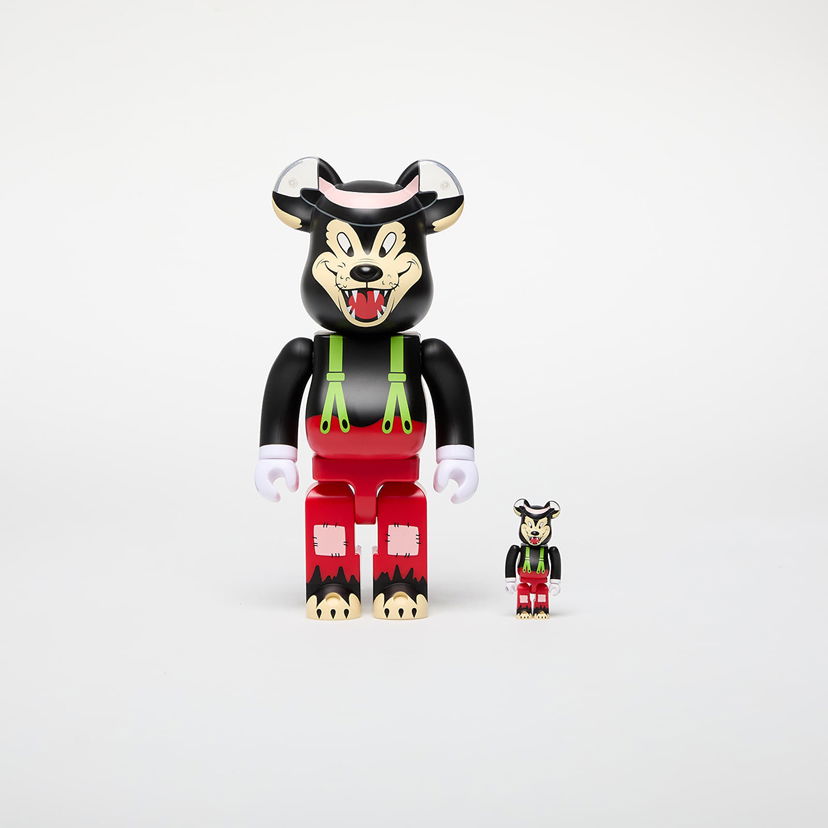 Flexstyle Medicom Toy BE@RBRICK The Big Bad Wolf 100% & 400% Set Universal Crna | 4530956614908