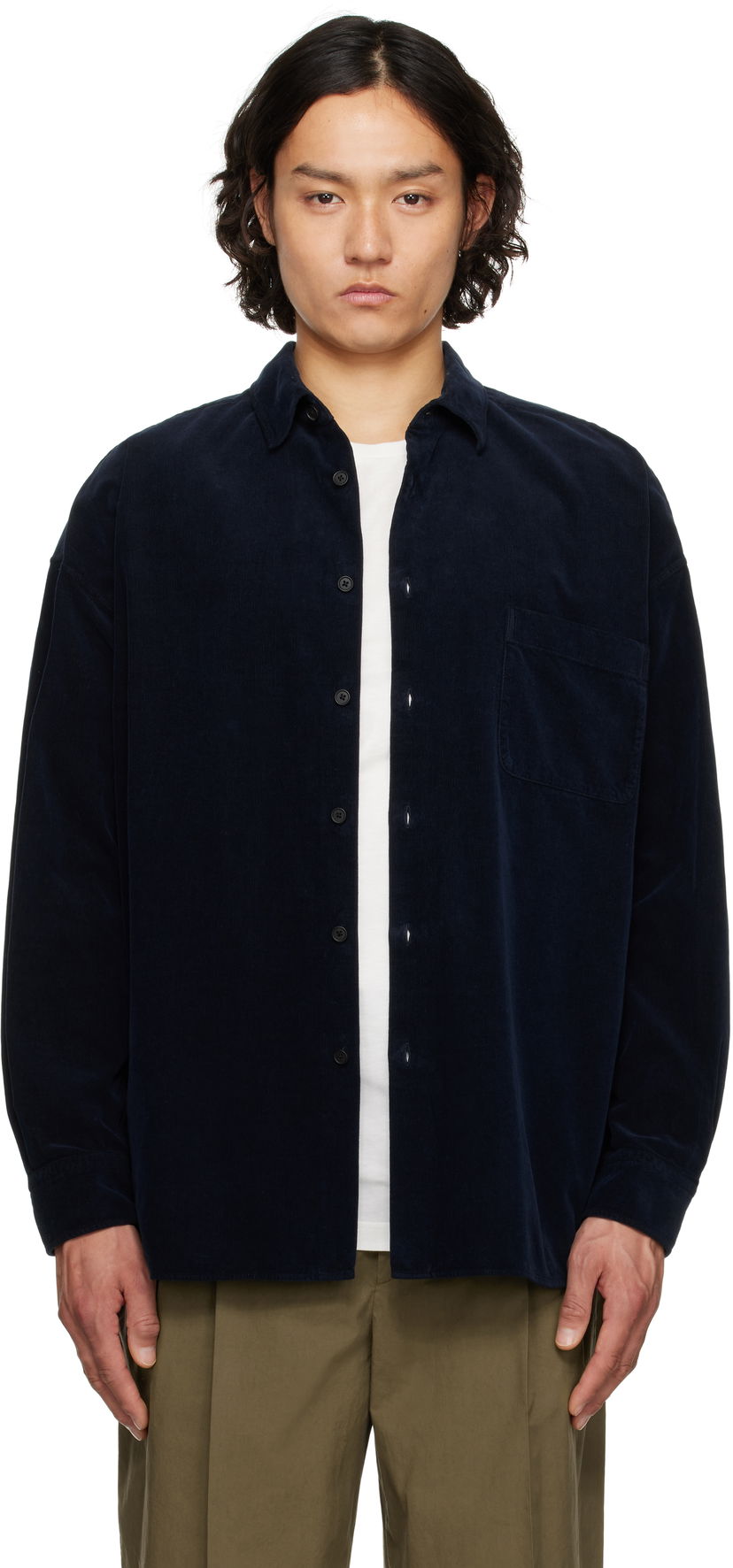 Košulja The Row The Row Lancaster Corduroy Shirt Tamnoplava | 882-W3737