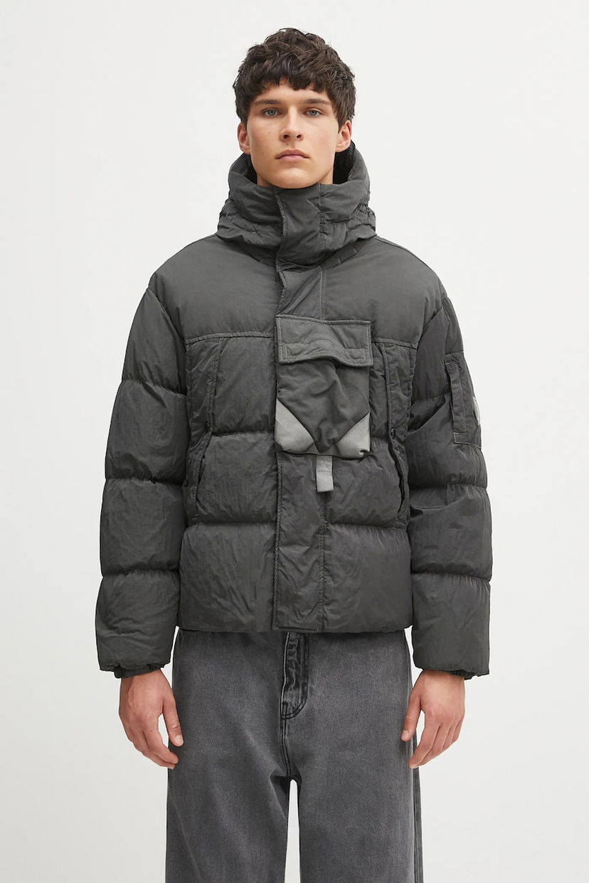 Pernata jakna C.P. Company C.P. Company Hooded Puffer Jacket Siva | 19CMOW013A006369M