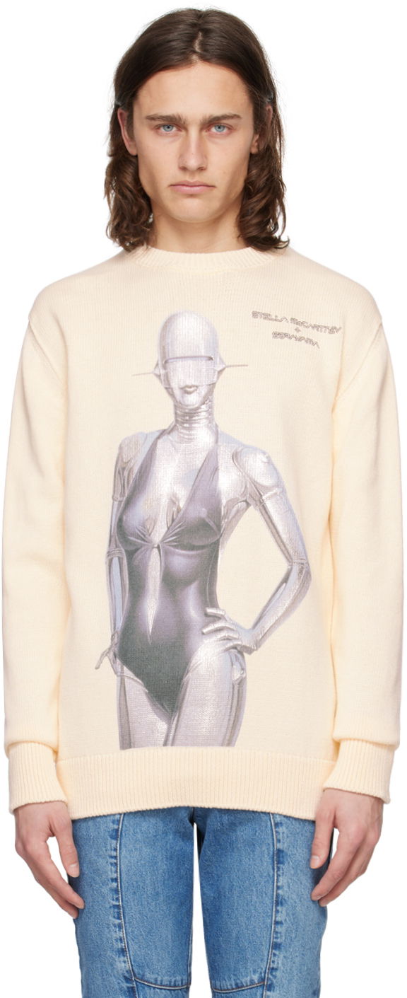 Džemper Stella McCartney Stella McCartney Embroidered Sweater Bež | 6K07143S2480