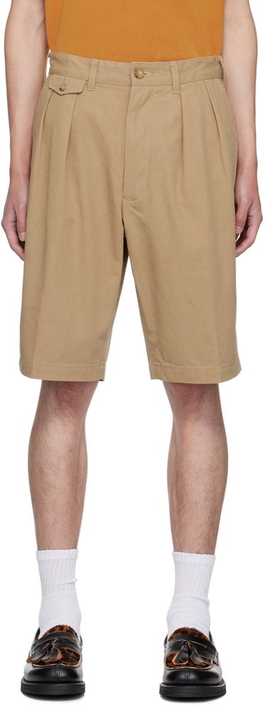Kratke hlače BEAMS Beams Plus 2 Pleats Shorts Bež | 3825-0067-874, 0