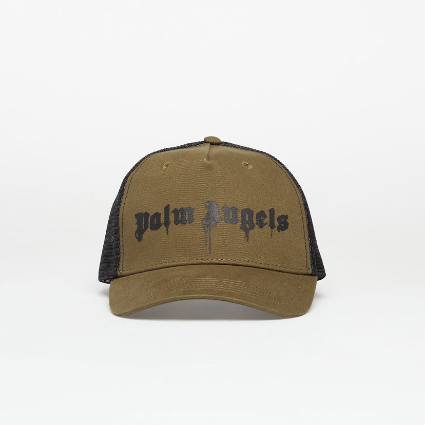 Kapa Palm Angels Spray Logo Trucker Cap Army Green/ Black Universal Smeđa | PMLB068F25FAB0025810