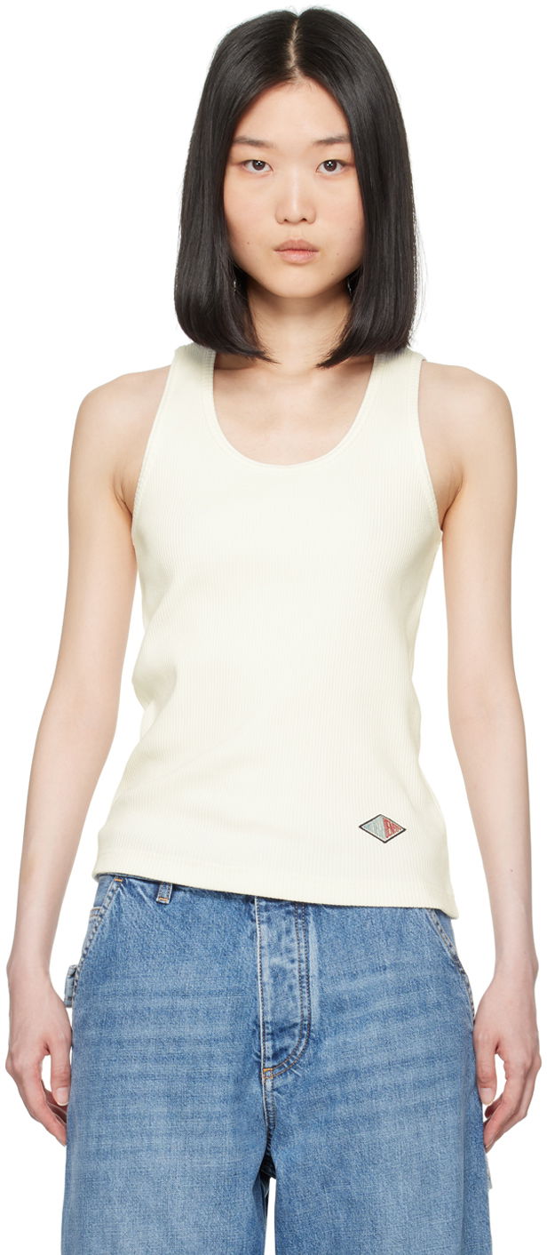 Majica bez rukava Bottega Veneta Rib Tank Top Bijela | 799592 V3Z60