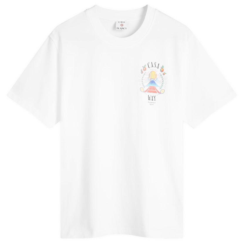 Majica kratkih rukava Casablanca Casa Way Mountain Printed T-Shirt, Size Large Bijela | WPF25-JTS-046-03