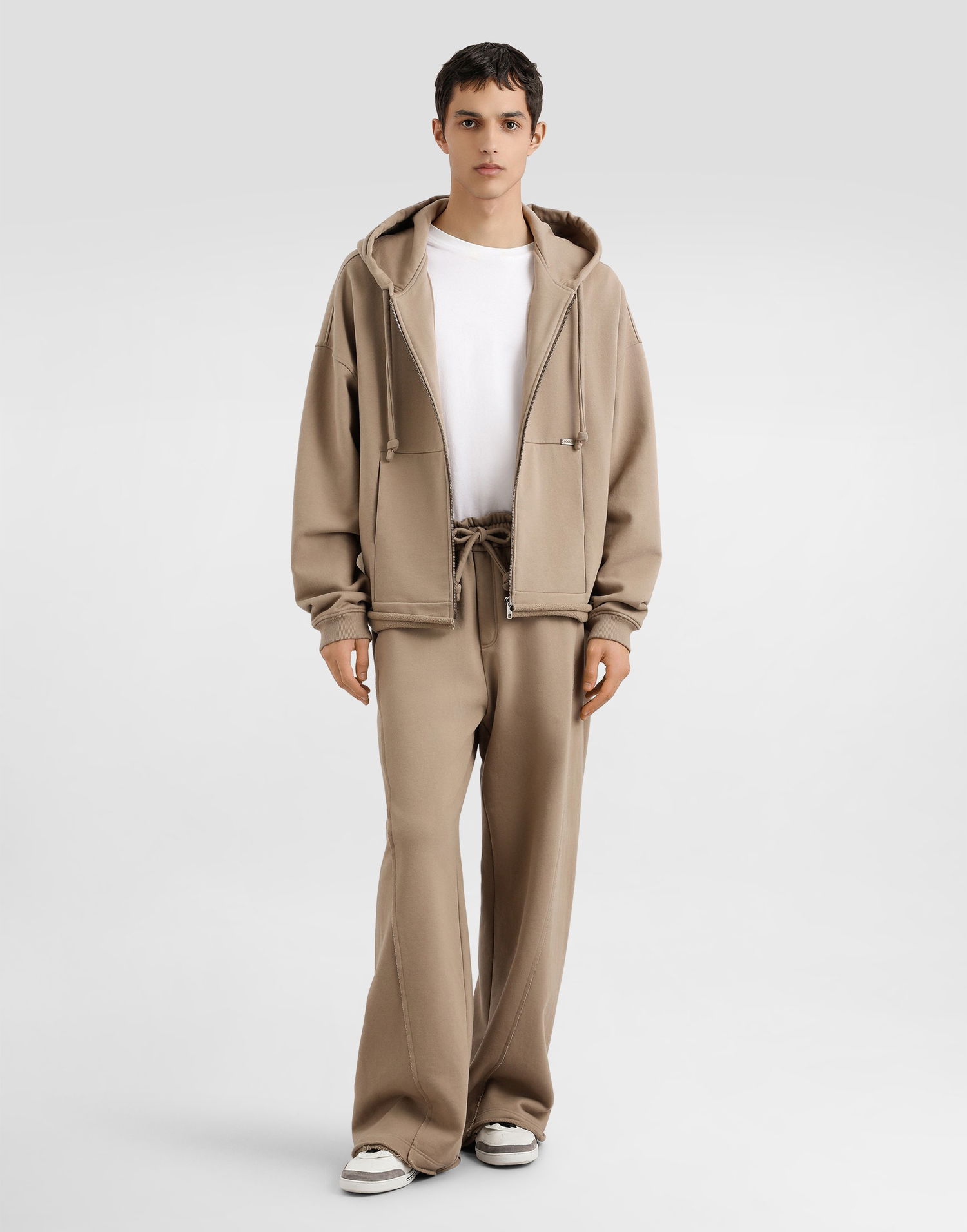 Hlače Dolce & Gabbana Dolce & Gabbana Jersey Wide-Leg Trousers Bež | GP16ZTG7PLAM0160, 1