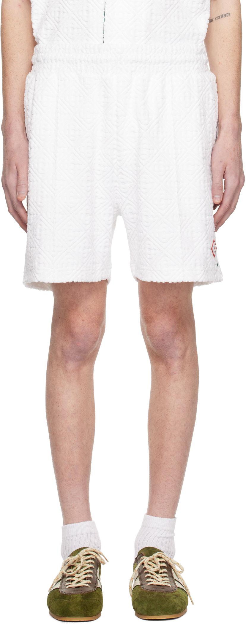 Kratke hlače Casablanca Monogram Towelling Shorts Bijela | MPS25-JTR-113-02