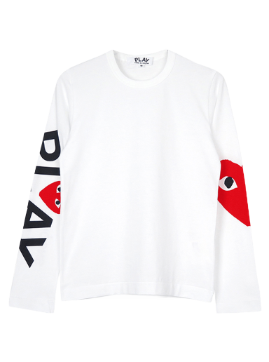 Majica kratkih rukava Comme des Garçons PLAY Oversized Heart T-Shirt Bijela | AZ T258 051 1