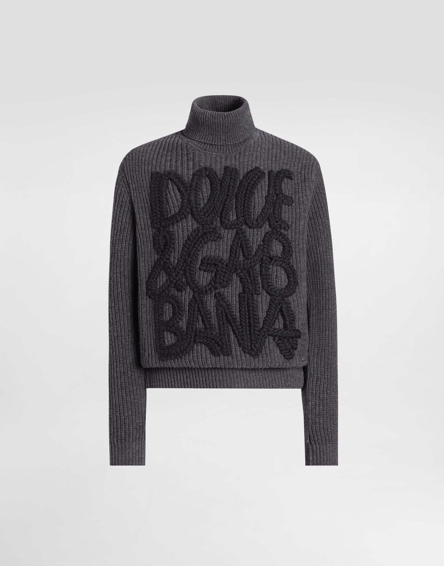 Džemper Dolce & Gabbana Dolce & Gabbana Embroidered Wool Turtleneck Sweater Siva | GXW63ZJDVC8N0542, 0