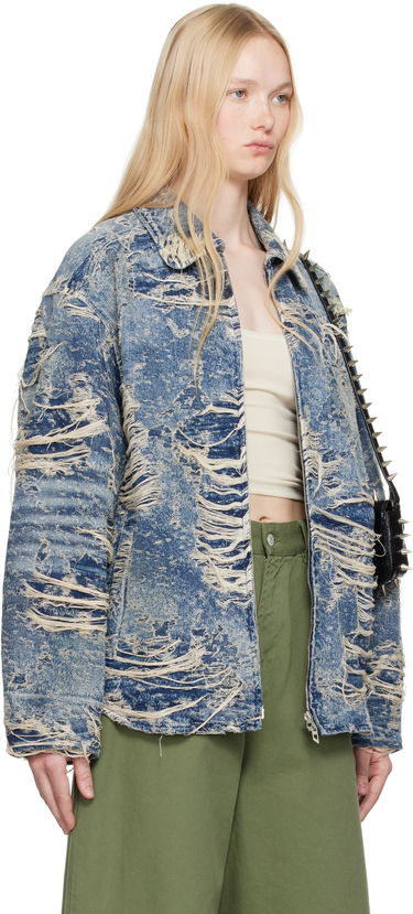 Jakna Diesel Distressed Denim Jacket Plava | A19104 09M04, 1