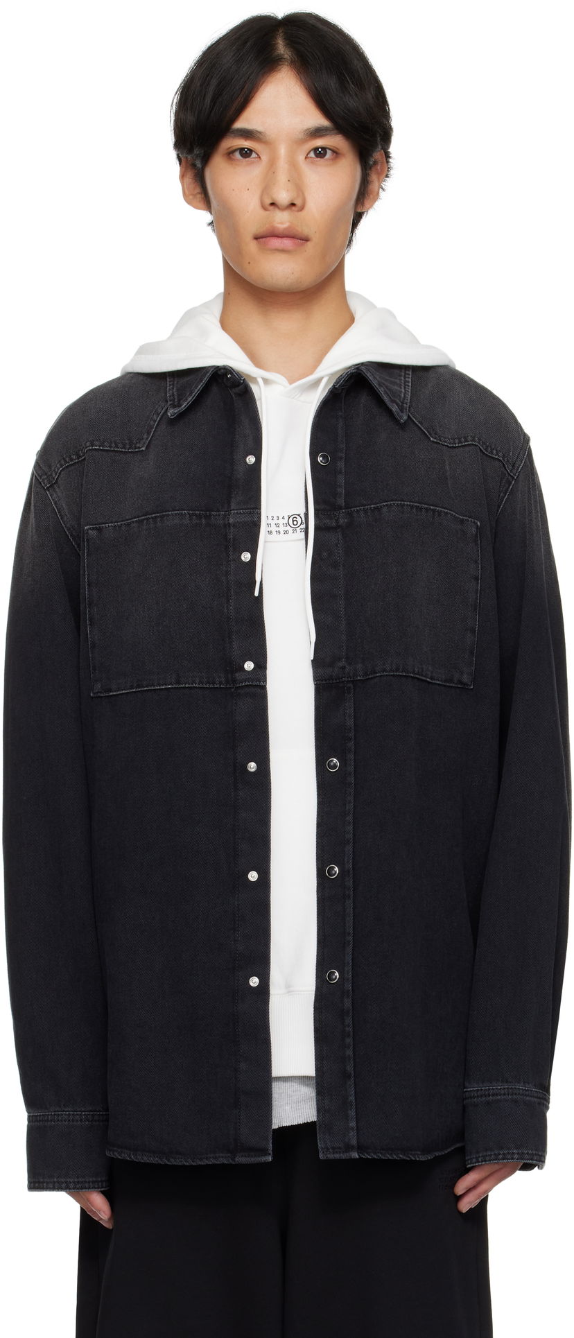 Košulja Maison Margiela MM6 Maison Margiela Long Sleeve Denim Shirt Crna | SH0DT0031 M30011