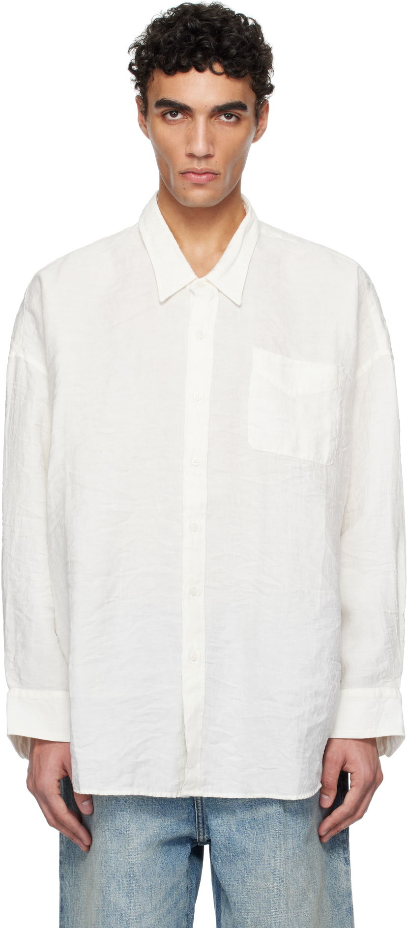Košulja R13 R13 Drop Neck Shirt Bijela | R13MR004-R364A
