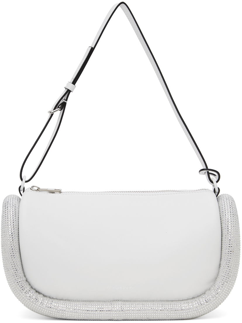 Ručna torbica JW Anderson White Leather Shoulder Bag with Crystal Embellishment Bijela | HB0591-LA0088