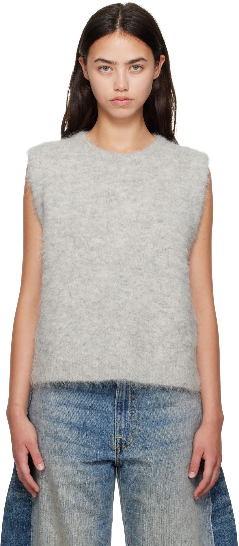Prsluk R13 R13 Deep Armhole Knit Vest Siva | R13WY294-Y196A