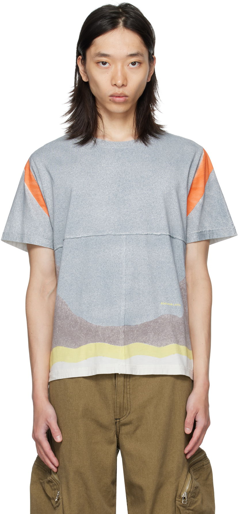 Majica kratkih rukava Eckhaus Latta Eckhaus Latta Lapped T-Shirt Siva | 301-EL-PF25-V