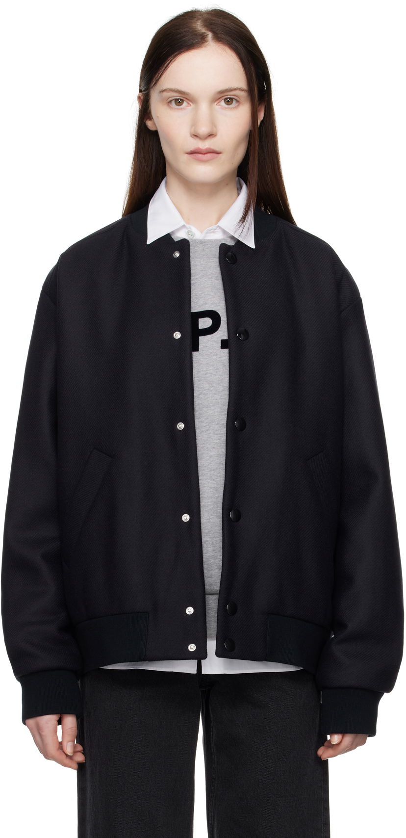 Bomber jakna A.P.C. Wool Bomber Jacket Tamnoplava | WVBDE-M02974