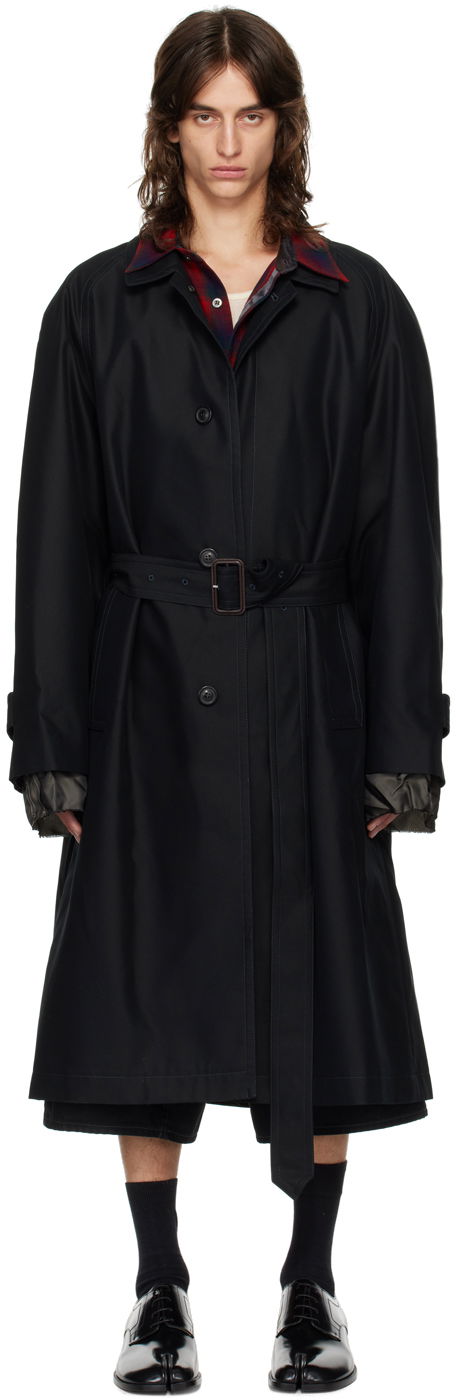 Trenčkot Maison Margiela Belted Trench Coat Crna | S50AH0132 S54694