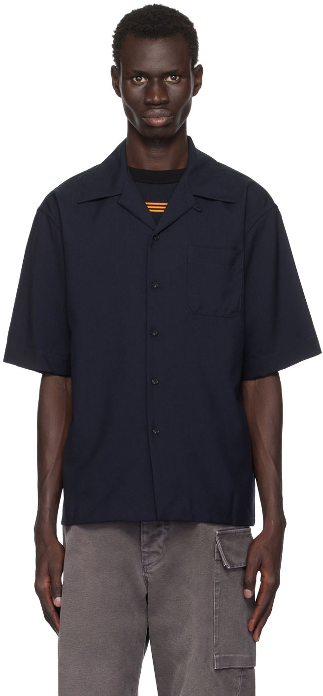 Košulja Marni Tropical Wool Shirt Tamnoplava | CUMU0213A5 TW839
