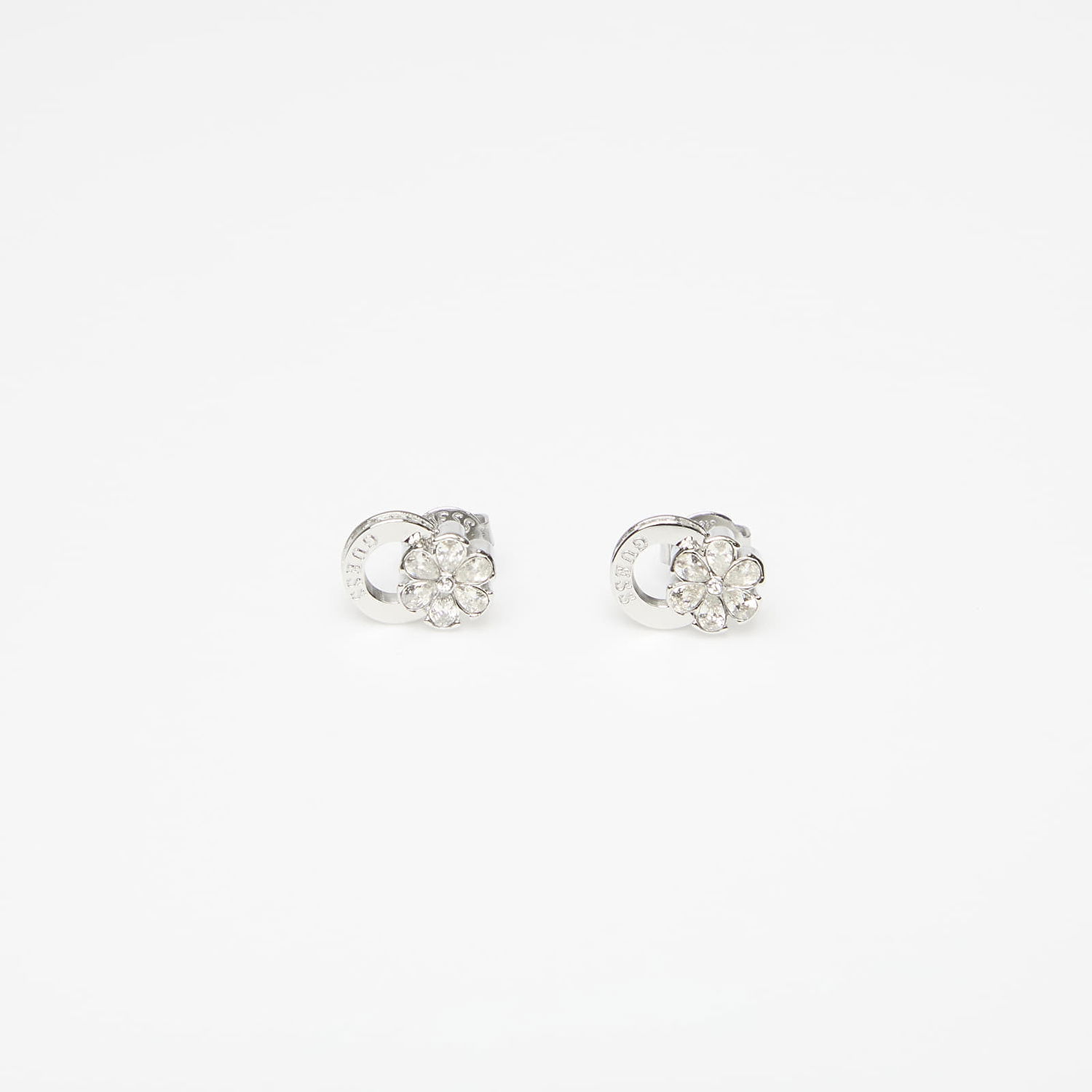 Naušnice GUESS Lily Crystal Flower Stud Earrings Metalik | JUBE05108JWRH-SILVER, 0