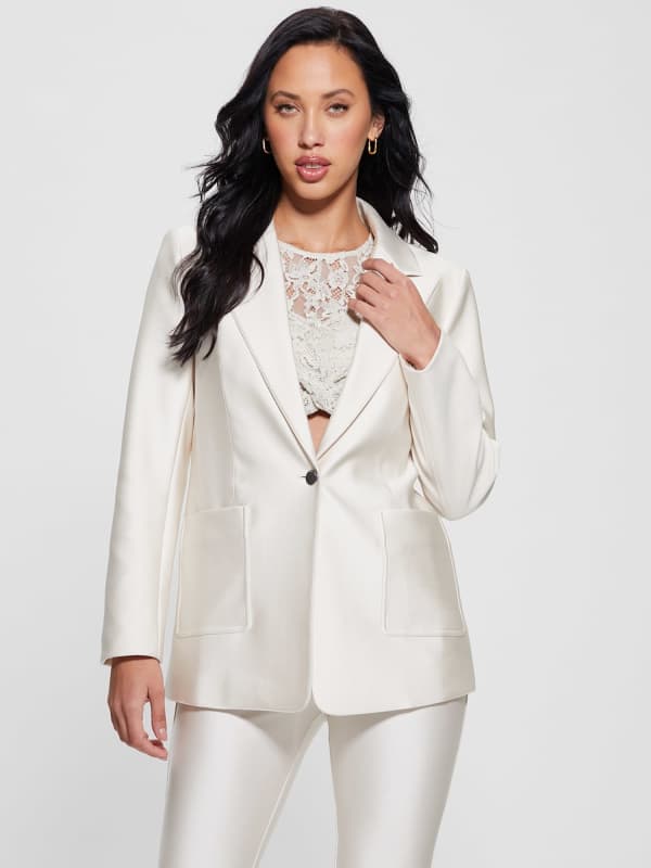 Jakna GUESS Single Breasted Blazer Bijela | W4RN58KC4C0, 0