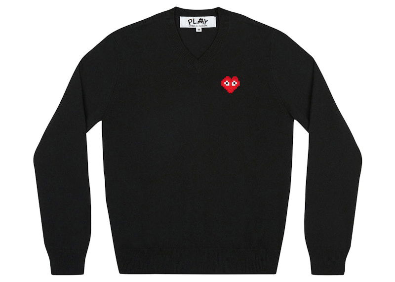 Džemper Comme des Garçons Invader V-Neck Sweater Crna | AZ-N081-051